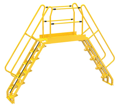 Alternating 10 Step Cross-Over Ladder w/ 56 Degree Step Angle & 56